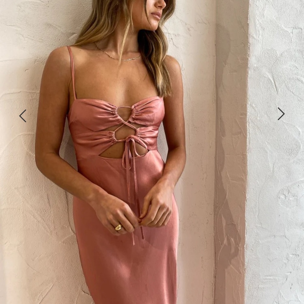 SHONA JOY Eloise Lace Up Midi Dress sz US 6 - Picture 4 of 11